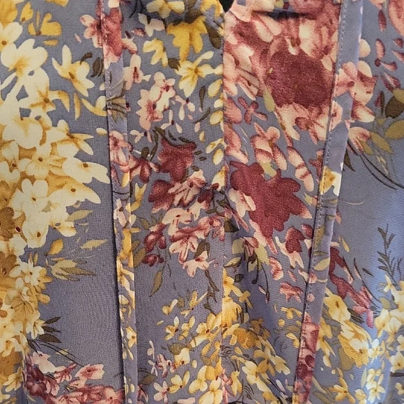 Umgee Purple Floral Ruffle Blouse - Picture 2 of 5